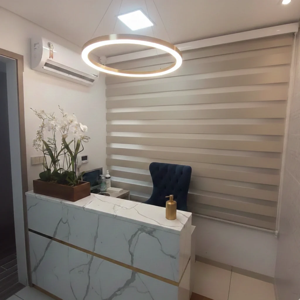 Persiana Double Vision Tecido México Blackout – Bege