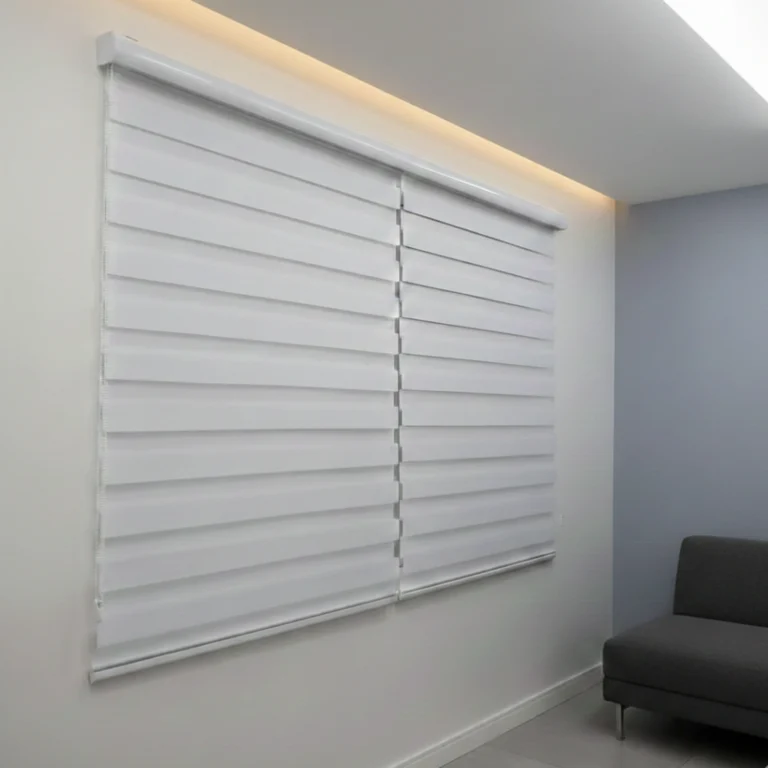 Persiana Double Vision Tecido México Blackout – White