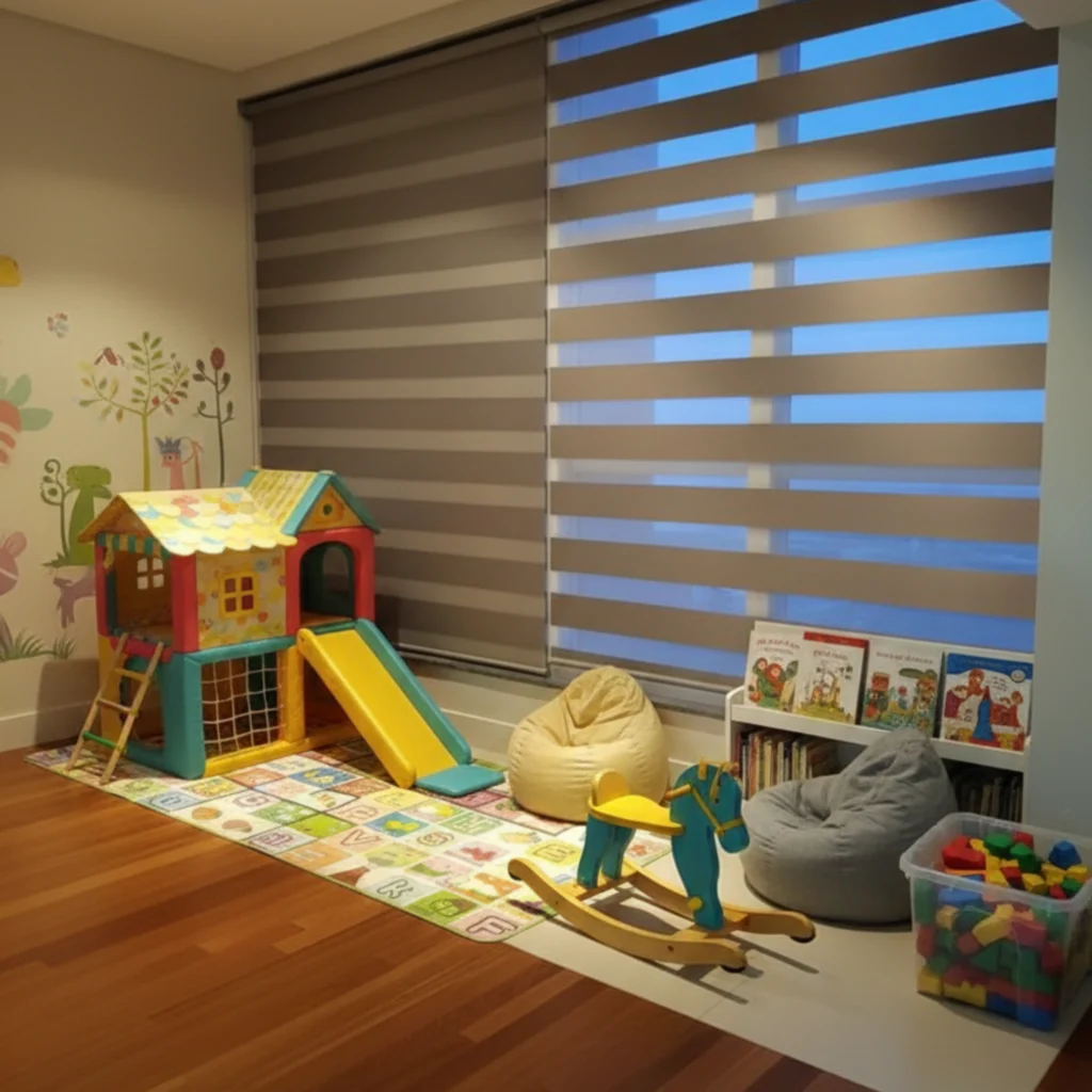 Persiana Double Vision Tecido México Blackout – Cinza