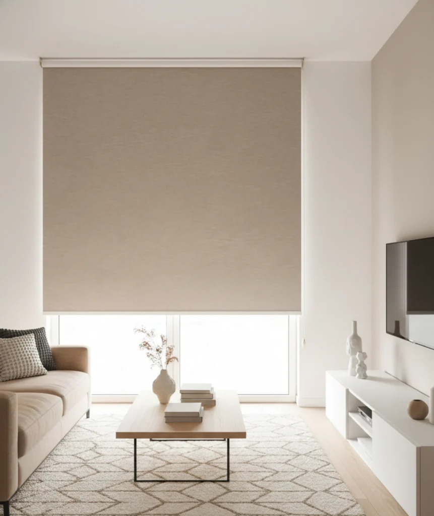 Persiana Rolô Blackout Tecido Napoles Bege