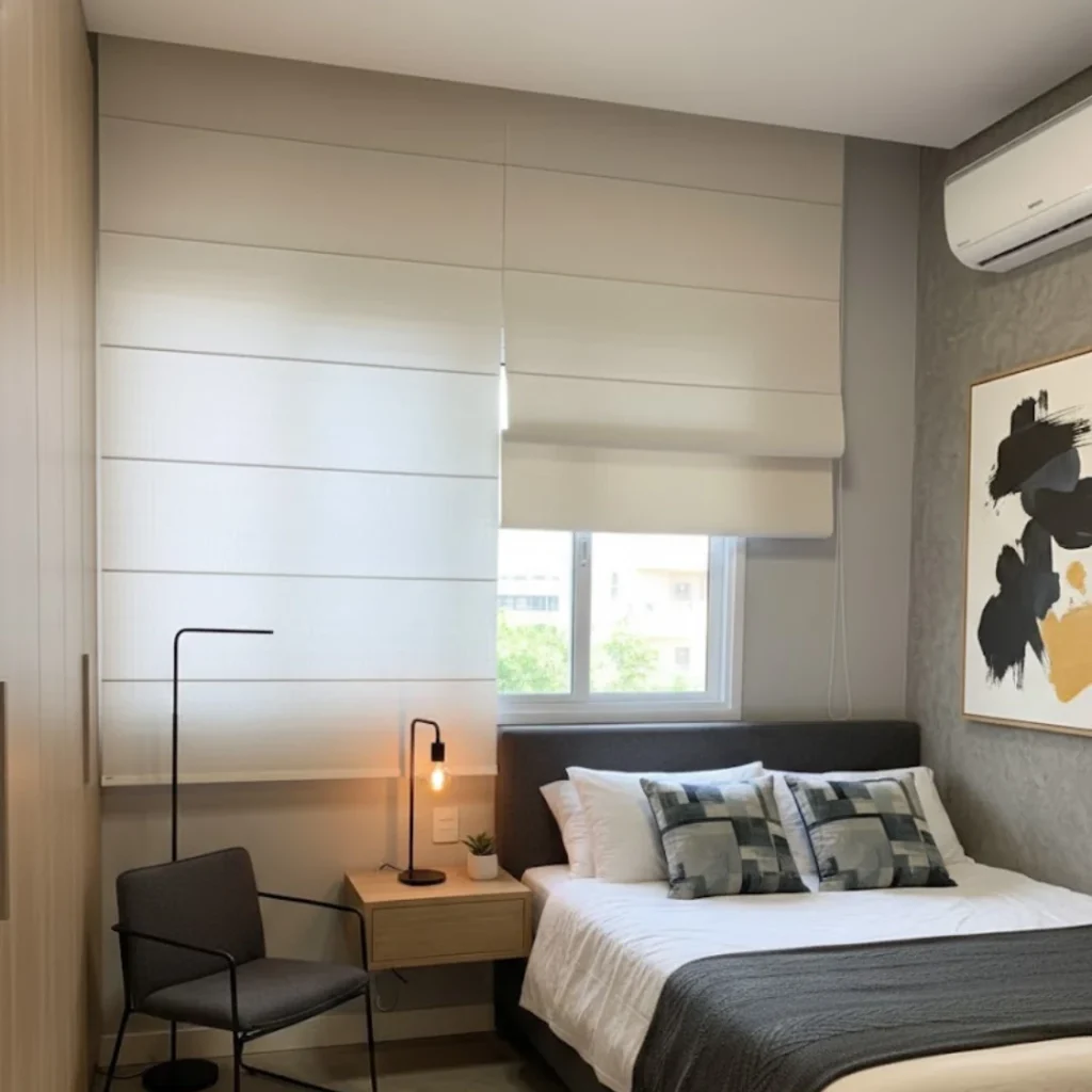 Persiana Romana de Tecido Screen 1% Off-White