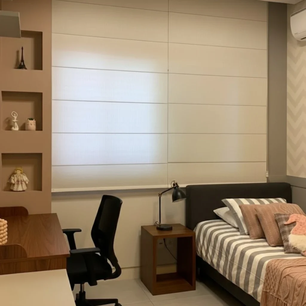 Persiana Romana de Tecido Screen 1% Bege