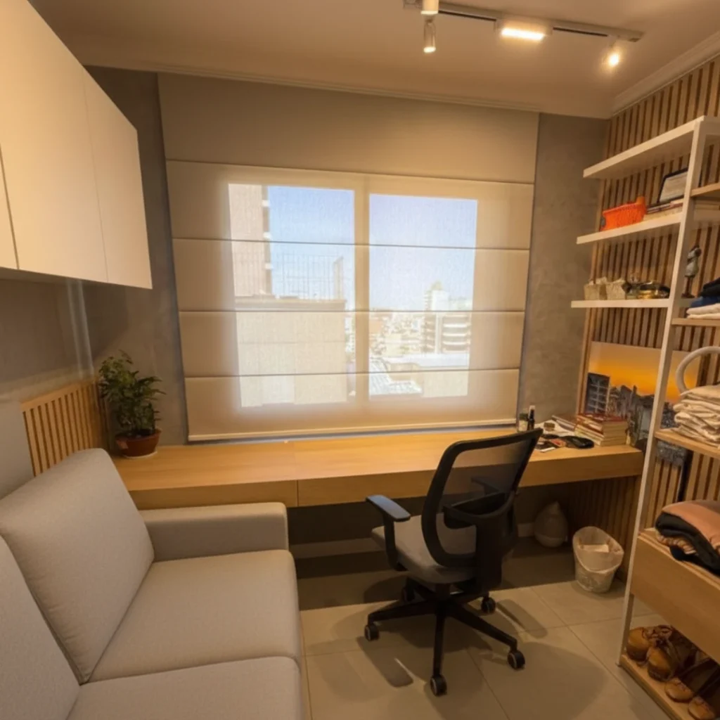 Persiana Romana de Tecido Screen 3% Cinza