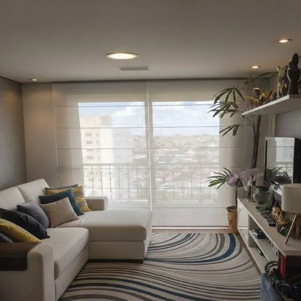 Persiana Romana de Tecido Screen 3% Off-White